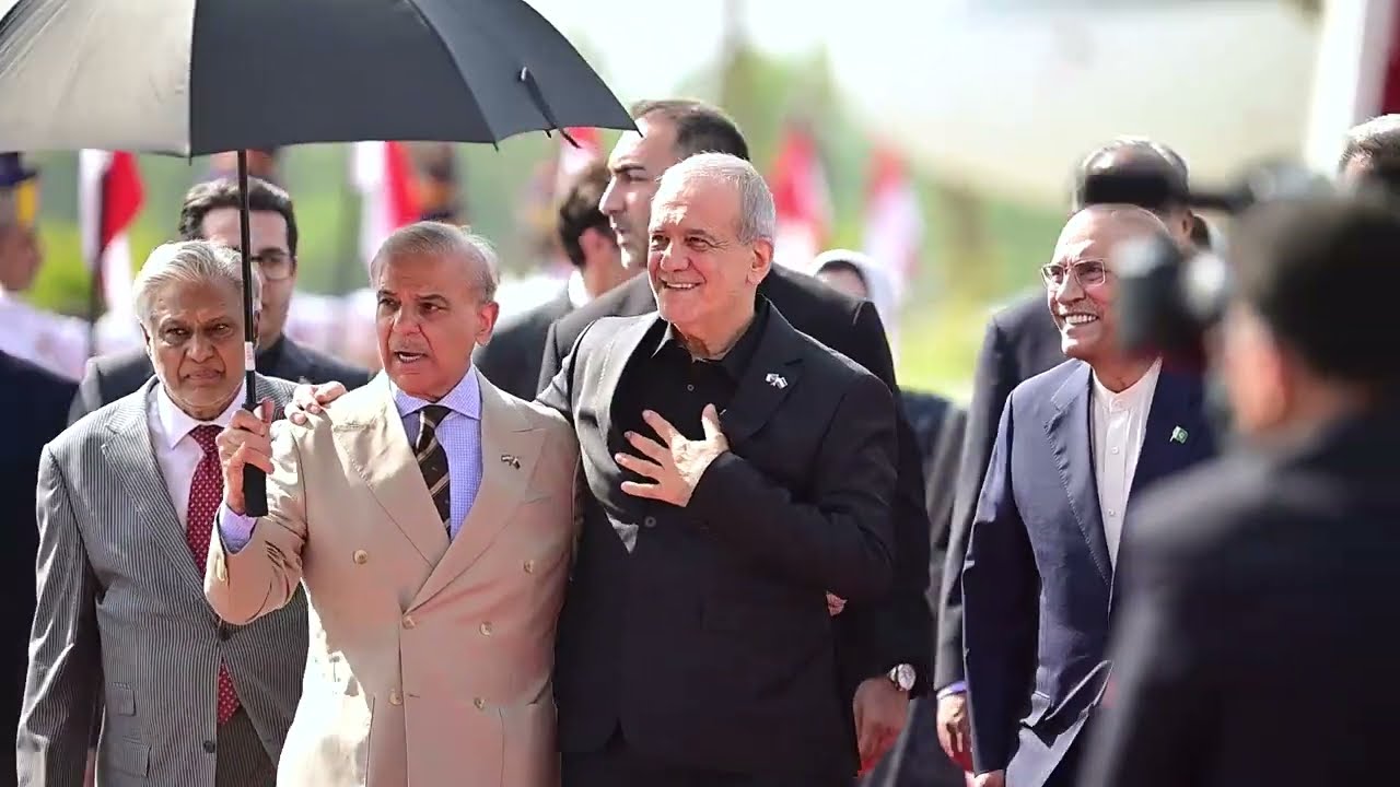 PM Shehbaz Sharif Receive Iranian President Dr. Masoud Pezeshkian