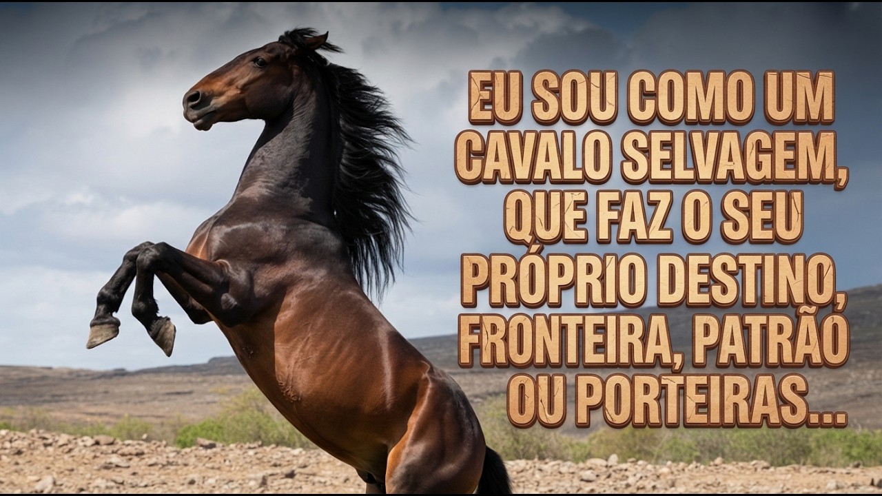 Eu sou como um cavalo selvagem, que faz o seu próprio destino, sem fronteira, patrão ou porteiras...