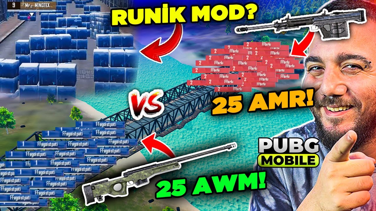 YILLAR SONRA RÜNİK GÜÇ MODU 25 AWM vs 25 AMR! SNİPER KAPIŞMASI! PUBG Mobile Ordu Savaşları