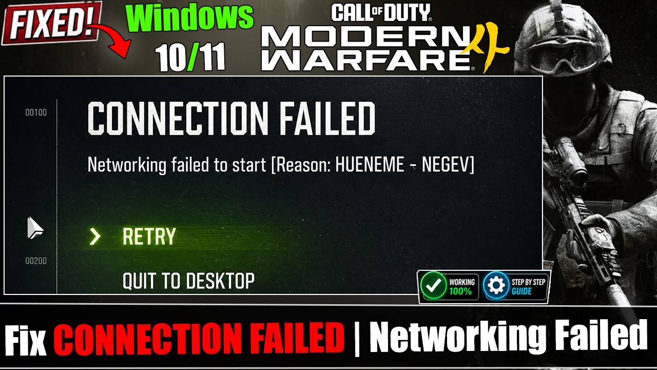 Fix Call of Duty Modern Warfare 4 CONNECTION FAILED | Networking Failed to Start HUENEME-NEGEV
