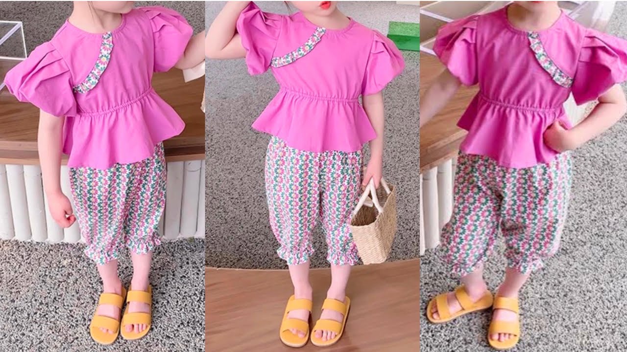 Baby Peplum Top With Capri Cutting and Stitching | DIY Trendy Baby Peplum Top With Capri