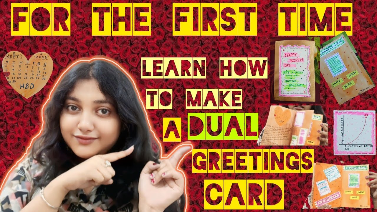 “Amazing Dual Greetings Card 😍 | Best Handmade Card Idea for Birthday & New Year”