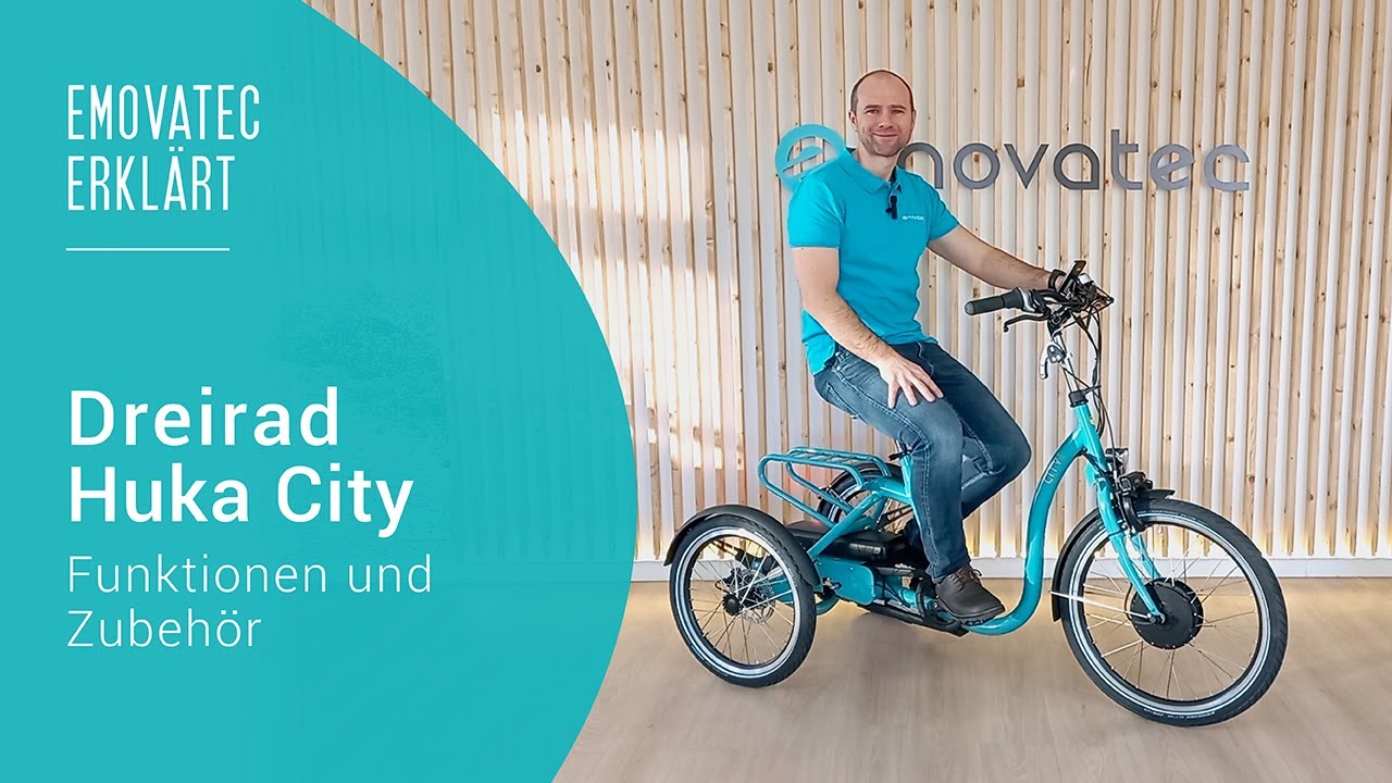 emovatec erklärt – Dreirad für Erwachsene Huka City | Funktionen und Zubehör