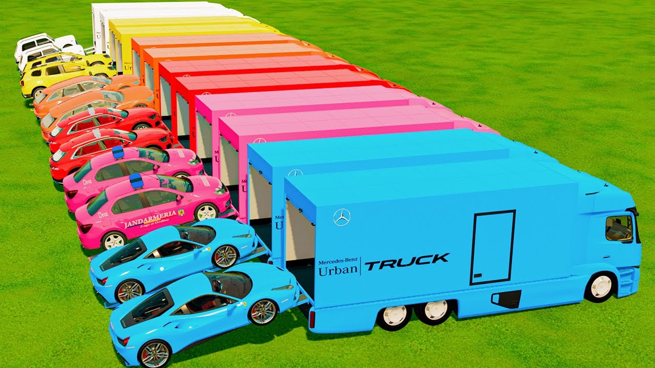 Garage with Colors | All Cars Transport With Urban Trucks In Fs22 | Farming Simulator 22