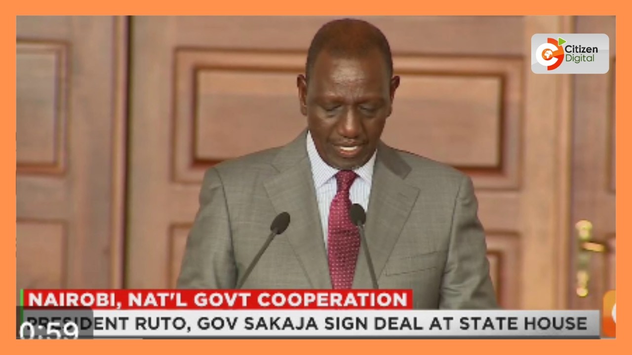 Ruto says aid to Nairobi County is not a transfer of functions, pledges support without taking over