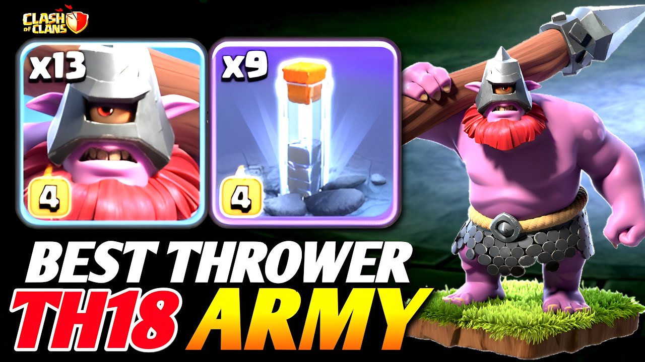 100% SUCCESS RATE! 🔥 The Unstoppable TH18 Thrower Army!(Clash of Clans) 