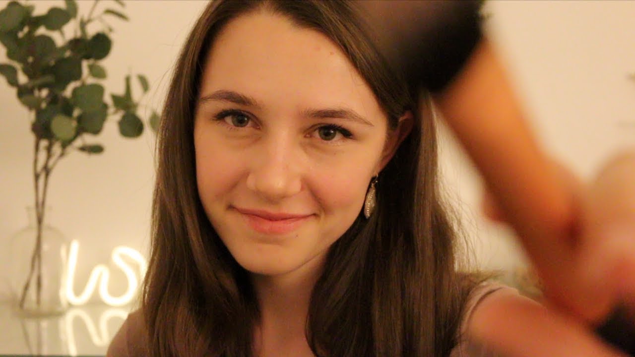 ASMR - Friend Helping You Fall Asleep Roleplay ♡ Hand/Arm Massage, Face Brushing, Reading