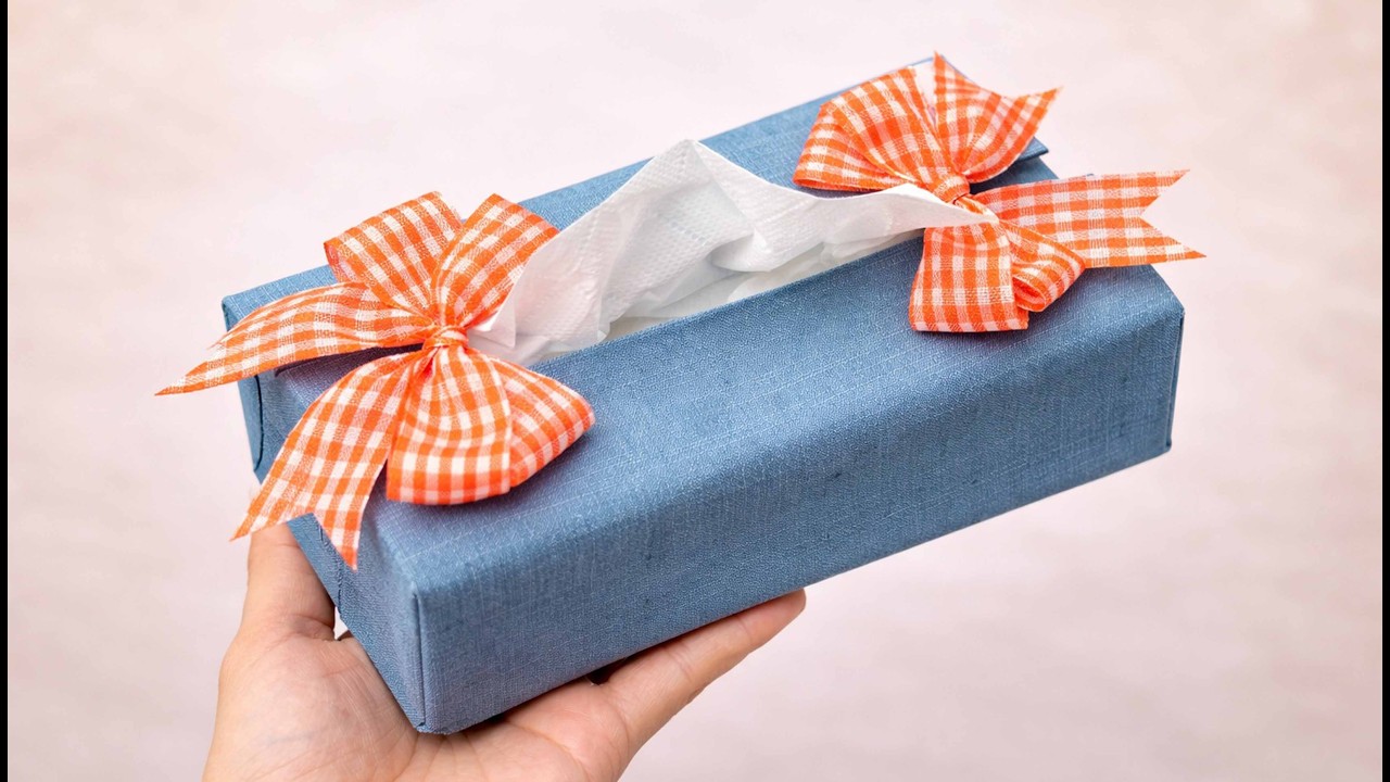 Membuat Tempat Tisu Dari Kardus dan Celan Jeans Bekas | DIY HOW TO MAKE TISSUE BOX FROM CARD BOARD