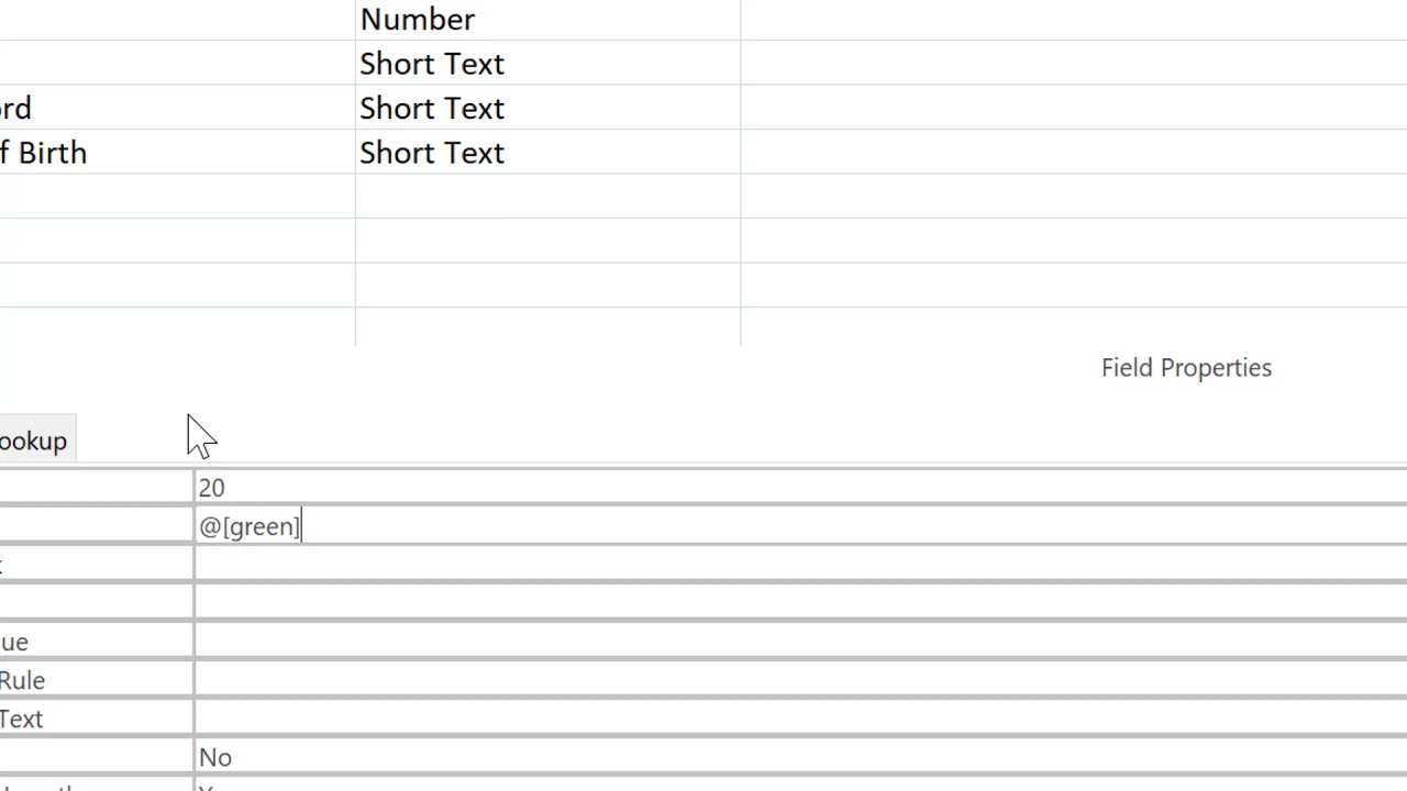 14. Field Properties for Text