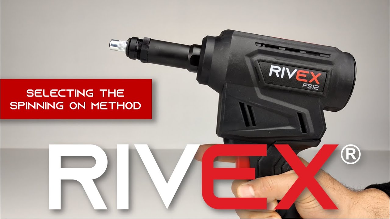 Selecting the spinning on method on a RIVEX® FS12 battery rivet nut tool
