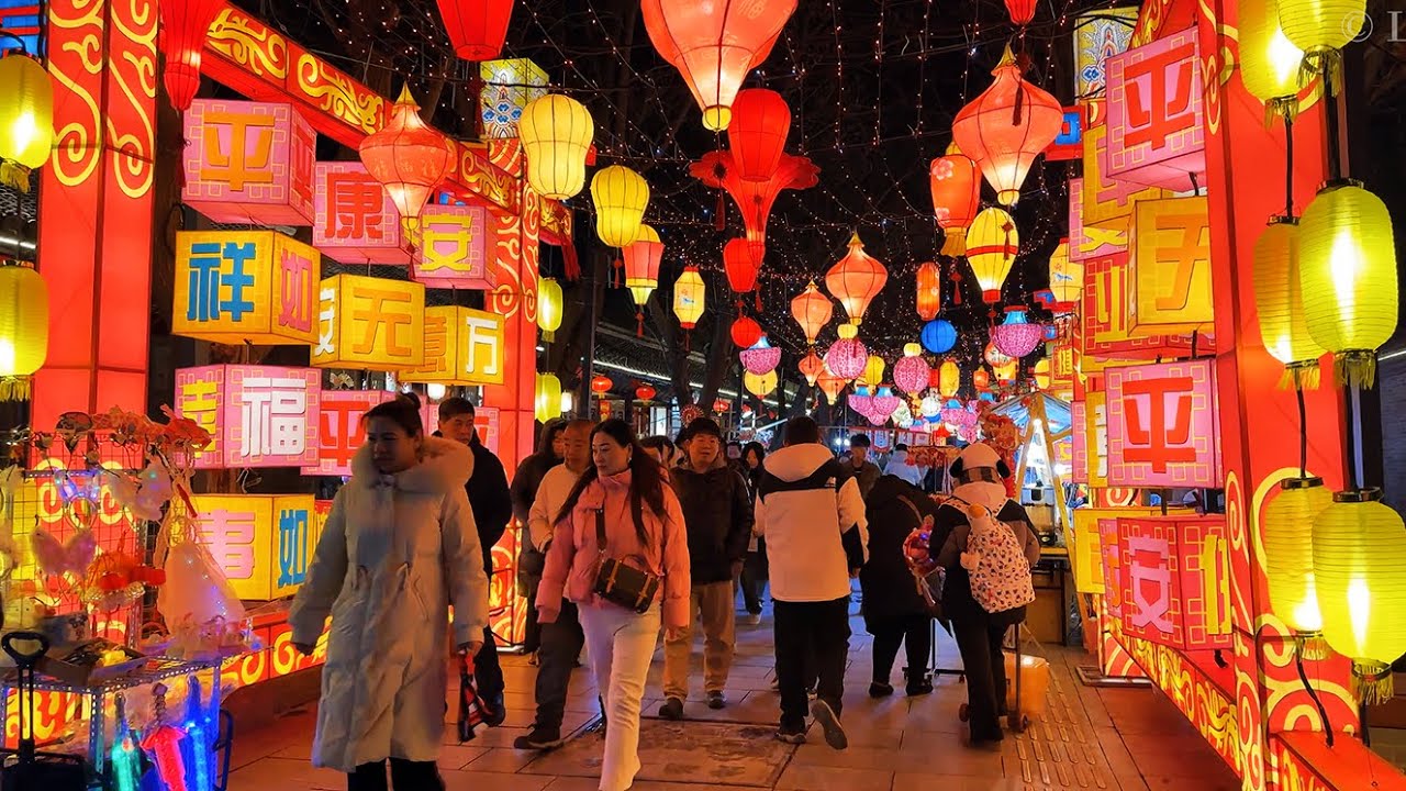 【天津灯会市集】地道美食特色小吃！驴打滚云片糕糖墩儿，传统爆肚老味摇元宵，龙腾糖画老手艺，花灯斑斓民俗别致【阿林去赶集】