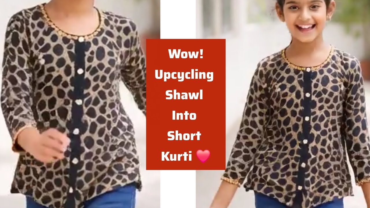 Beautiful upcycling dupatta shawl into short kurti #fashion #diy #trending #video #videofeed #trend✨