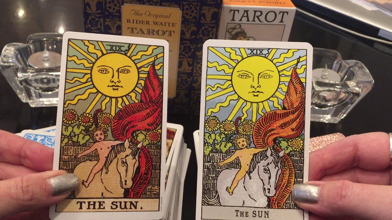 Compare Original Rider Waite VS Tarot of A.E. Waite -See differences btw Tarot Decks-Close Up Review