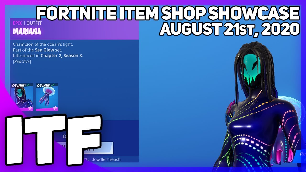Fortnite Item Shop *NEW* REACTIVE MARIANA SET! [August 21st, 2020] (Fortnite Battle Royale)