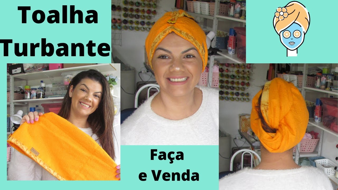 Como fazer toalha turbante para os cabelos - Faça você mesma - Costura Criativa - Atelie da Gláu