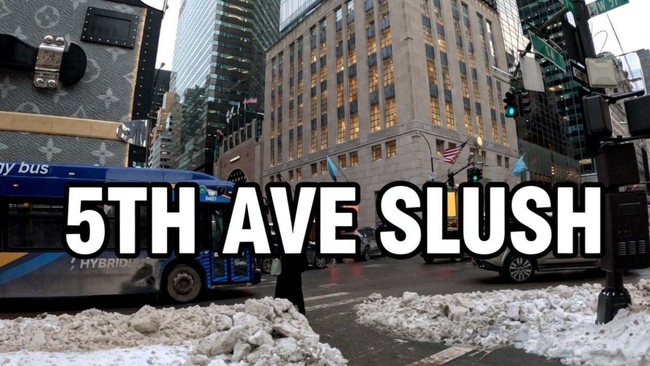 NYC 5th Ave: Luxury Meets Dirty Snow