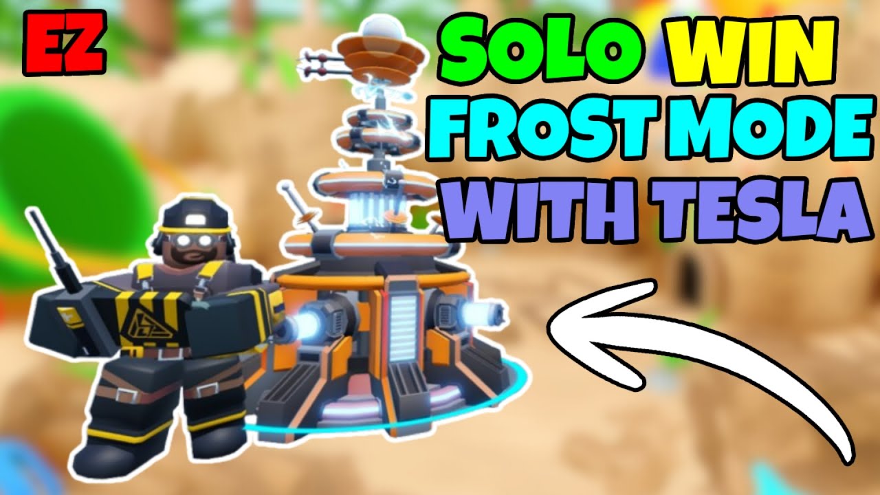 Solo Frost Mode Triumph With Tesla | TDS Tower Defense Simulator
