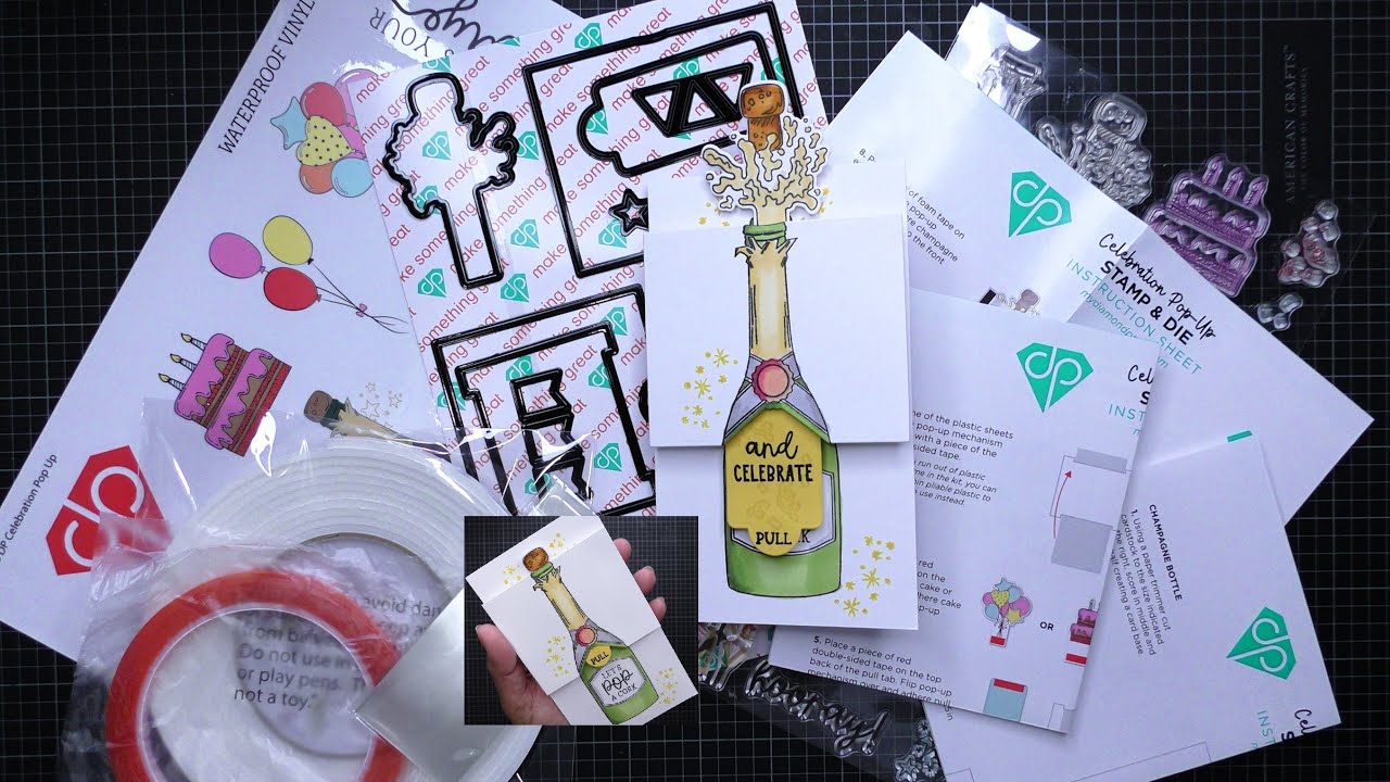 Diamond Press Celebration Pop-Up Card Dies, Stamps, and Adhesives Kit Review Tutorial!