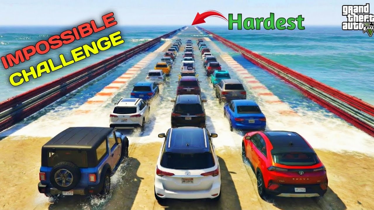 GTA 5: Indian Cars vs Impossible Water Ramp Challenge! 😱 Ye Track Khatam Hi Nahi Hota!