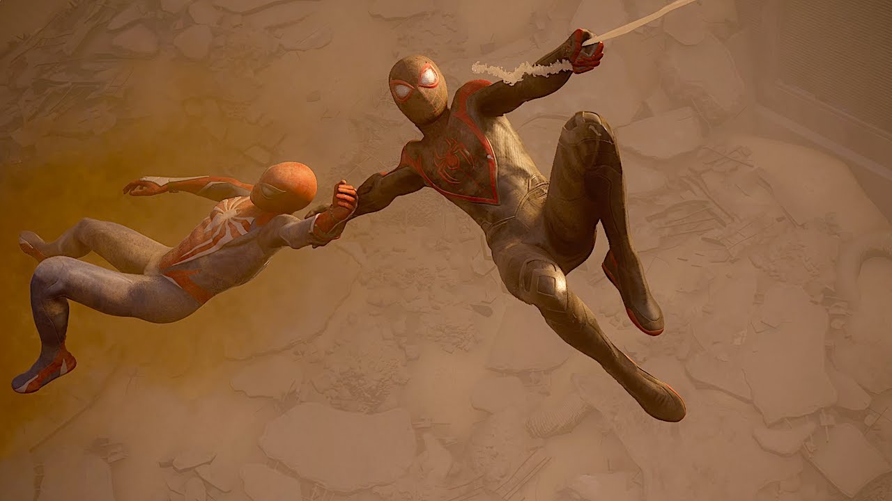 Miles Carrying Peter the Entire Fight - Spider-Man 2