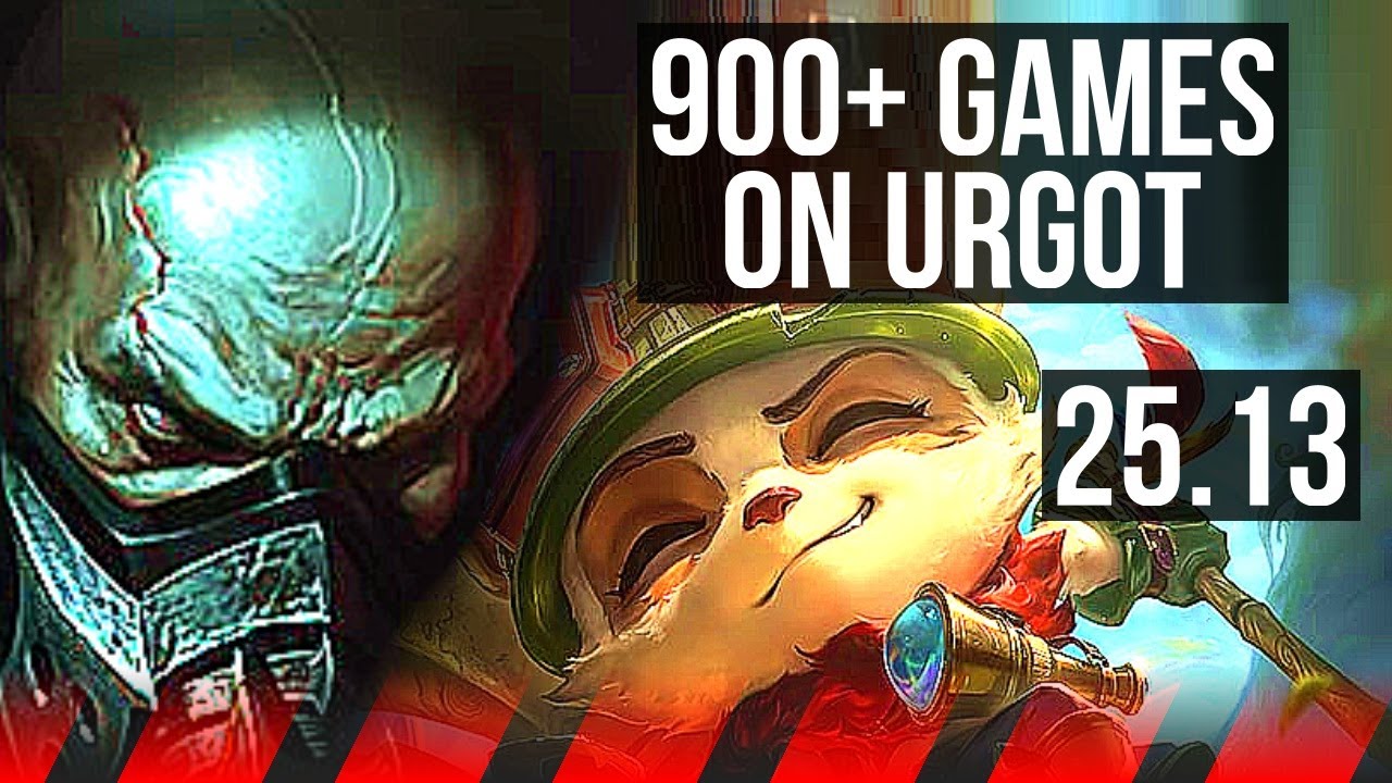 URGOT vs TEEMO (TOP) | Rank 1 Urgot, 6 solo kills, 900+ games | NA Challenger | 25.13