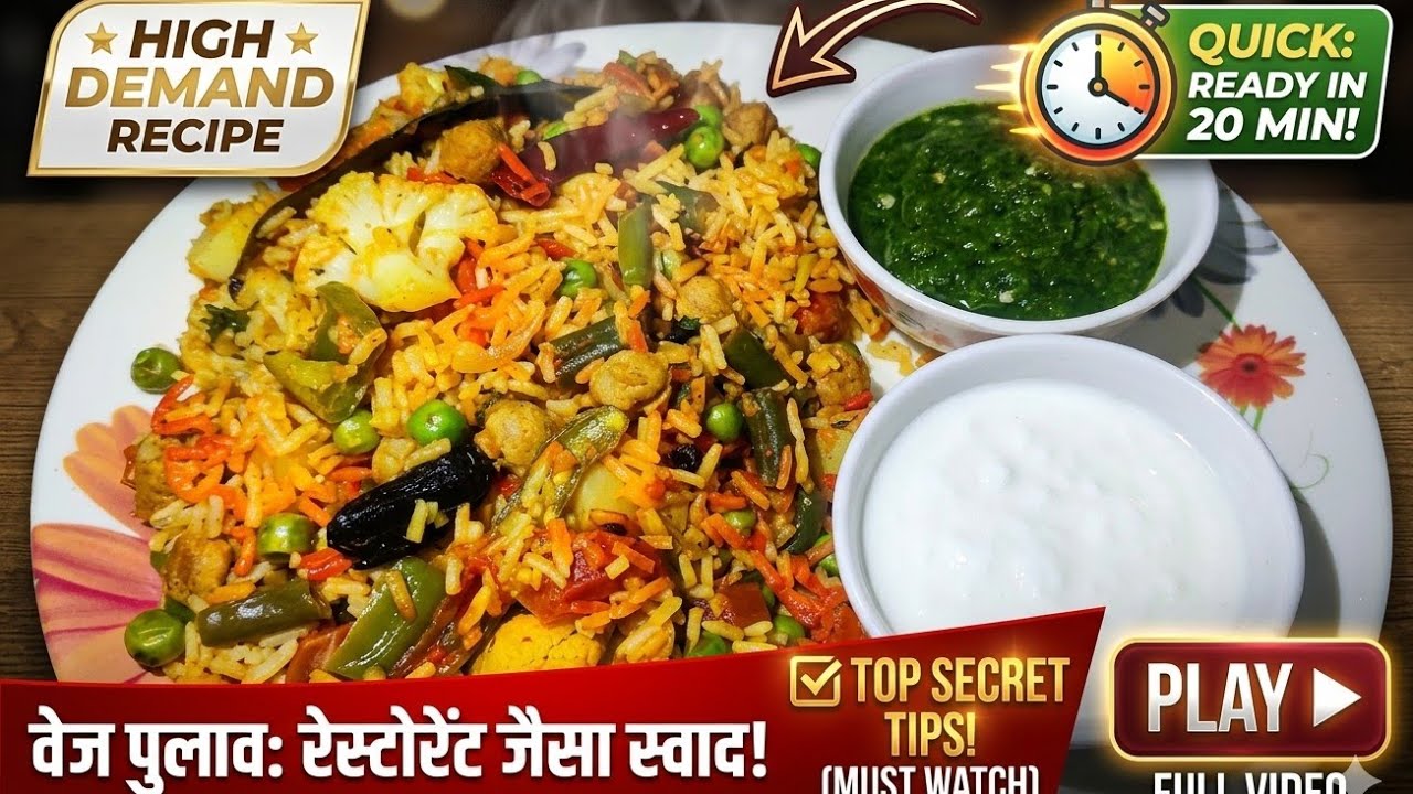 वेज पुलाव रेसिपी ✨Secret Tips ke saath banayein Khila-Khila Veg Pulao 🥘 | 