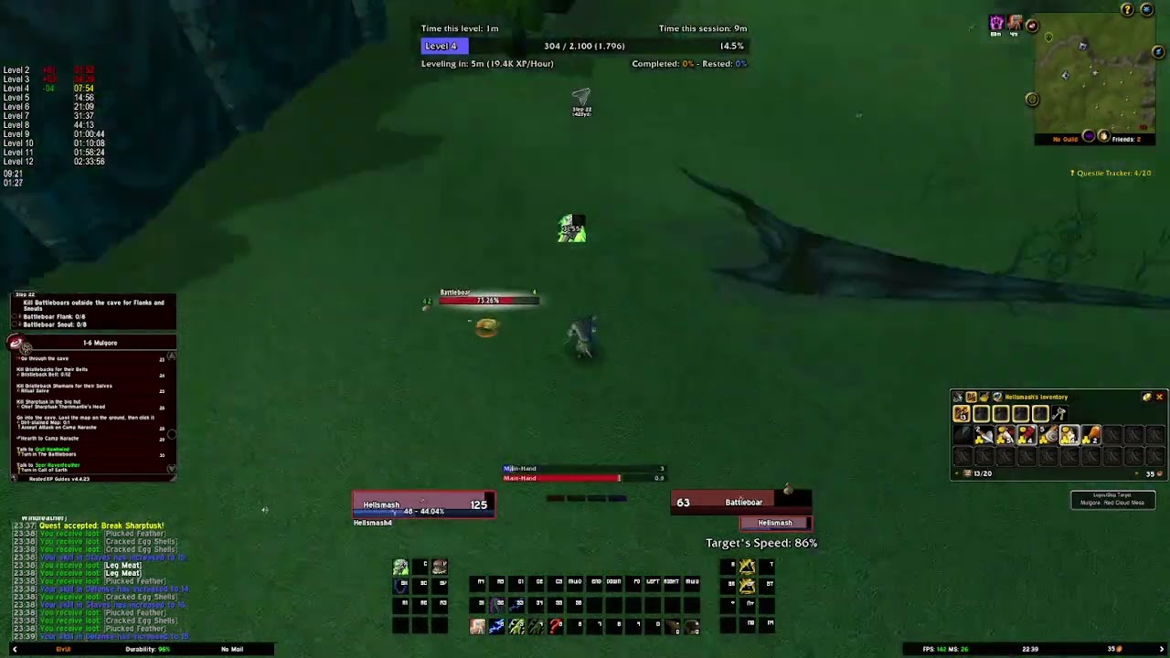 Shaman 1-10 01:08:21 (Tauren) - Hardcore Classic Era - old World Record *no sound*