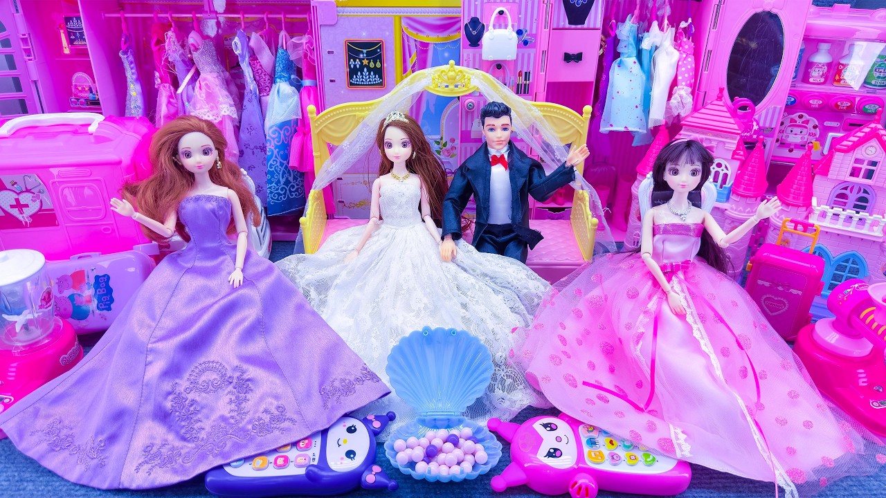 20 Minutes Satisfying Unboxing Pink Barbie Princess Kitchen,Royal Bedroom Playset Review Toys｜ASMR