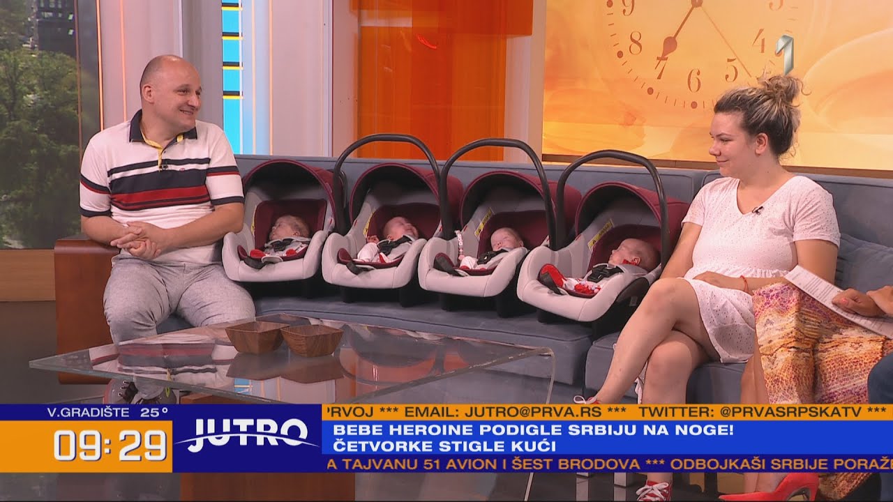 JUTRO - Bebe heroine podigle Srbiju na noge! Četvorke stigle kući | PRVA