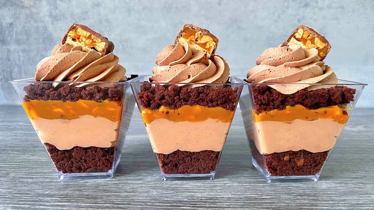 Десертные стаканчики Snickers - Десерт без выпечки. Очень Легко и Вкусно!
