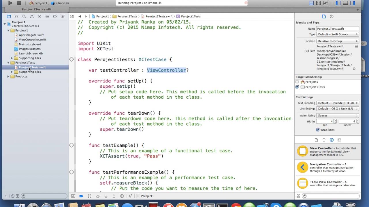 iOS Swift unittesting logic unit testing | Nimap Infotech - Tutorial 119