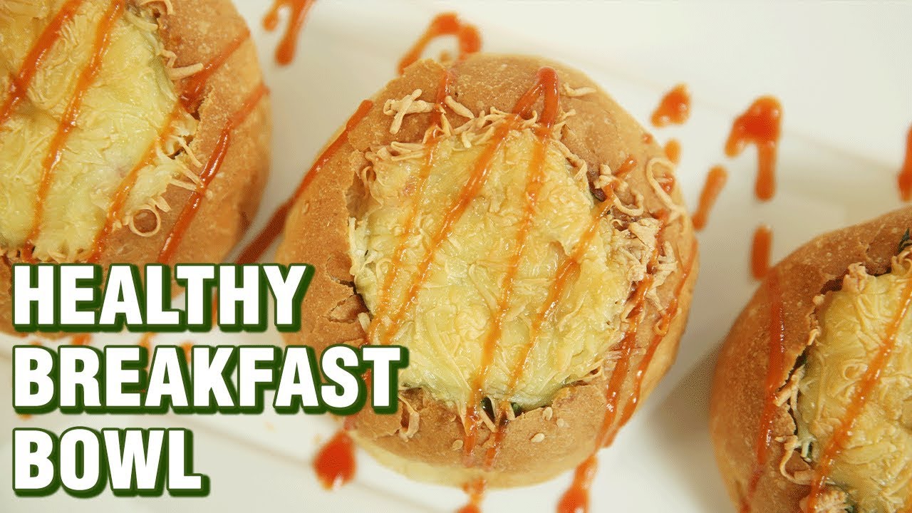 Healthy Breakfast Bowl Recipe - Vegetable Stuffed Cheesy Buns Recipe - Neha Naik