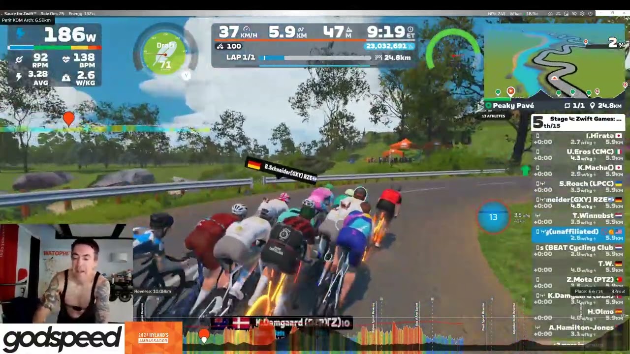 Stage 4: Zwift Games: Peaky Pave Today 04:10 1 Laps   31 km