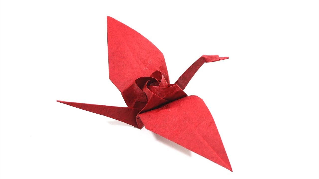 Origami Tsuru Kawasaki Rose Crane tutorial (Satoshi Kamiya) 折り紙 ツル川崎ローズ