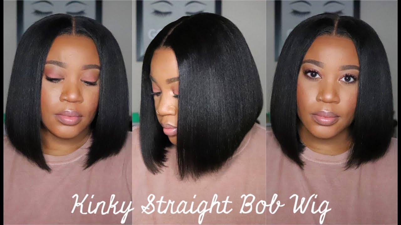 Fall Ready| 13x6 Kinky Straight Bob Lace Front Wig | CurlsCurls