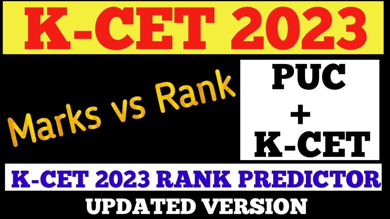 K-CET 2023 MARKS VS RANK // K-CET RANK PREDICTOR #2023 #kcet #ranking