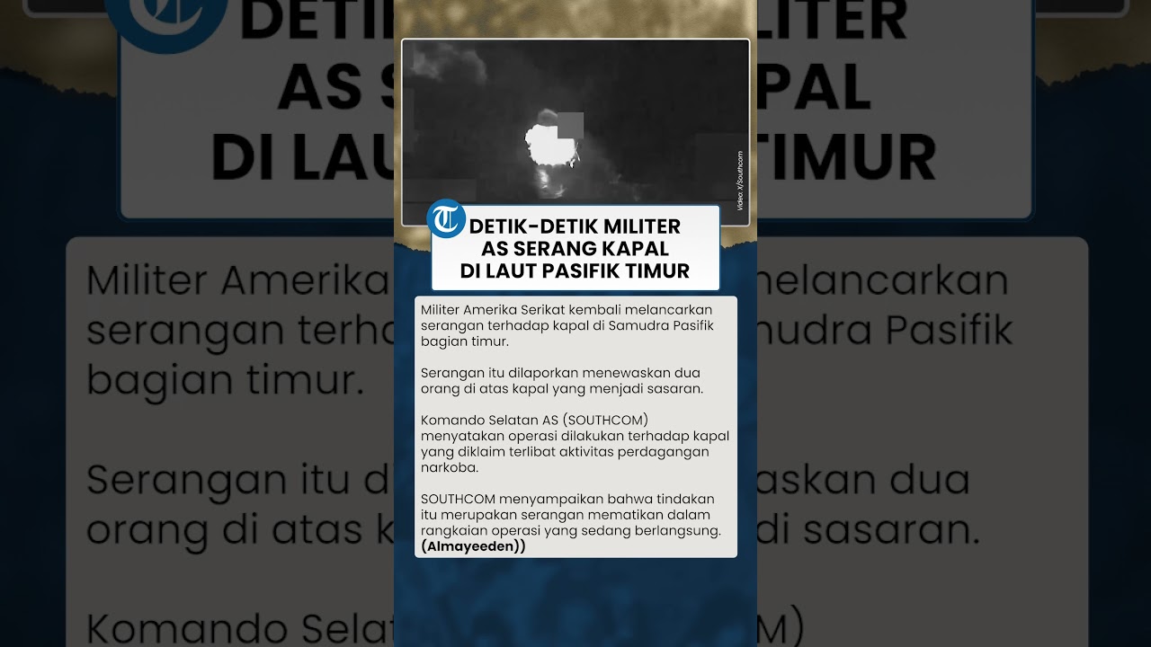 Detik-detik Militer AS Serang Kapal yang Diduga Penyelundup Narkoba di Laut Pasifik Timur
