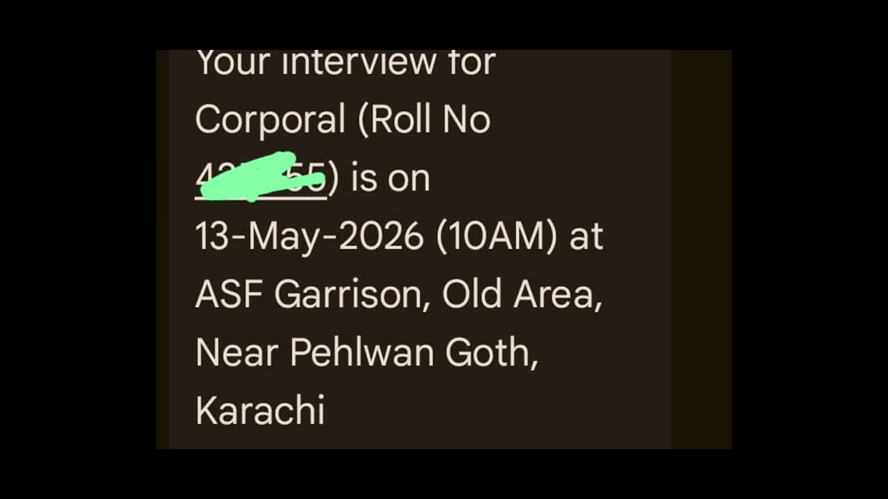 ASF ASI, Corporal Interview Date Update 2026,ASF New Latest update 2026