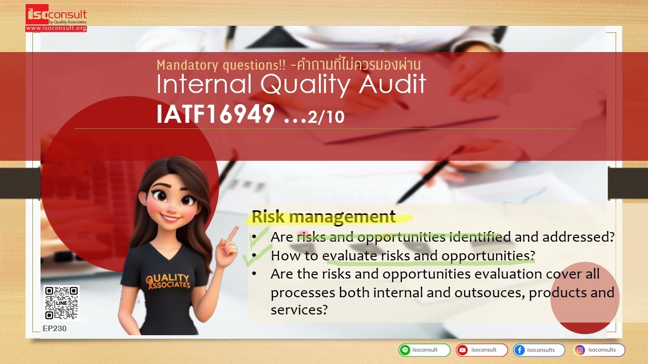 3 คำถามสำคัญในการตรวจติดตามภายใน: Internal Audit-Risk Management for IATF 16949 QMS for Automotive
