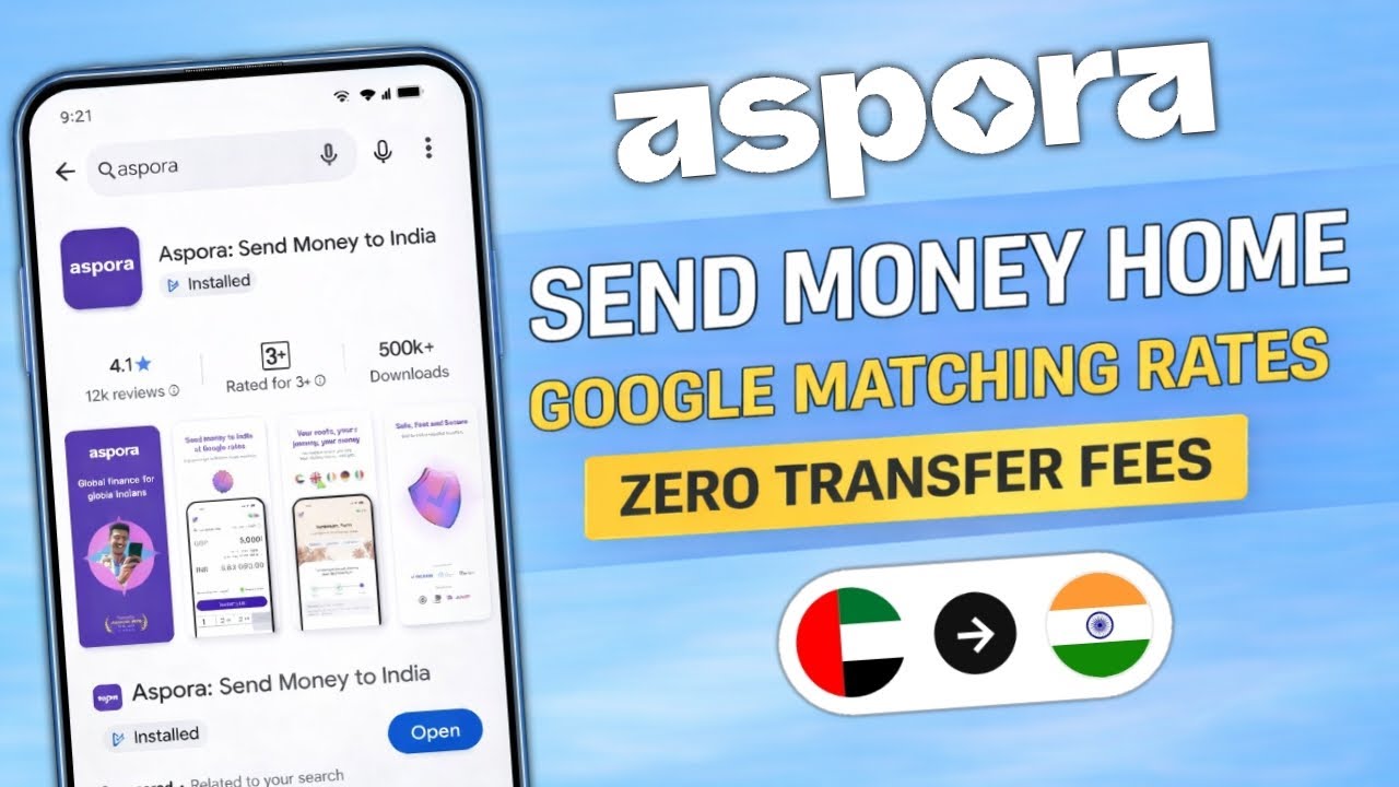 Send Money from UAE to India with Zero Fees | UAE se India Paisa Kaise Bheje | Aspora