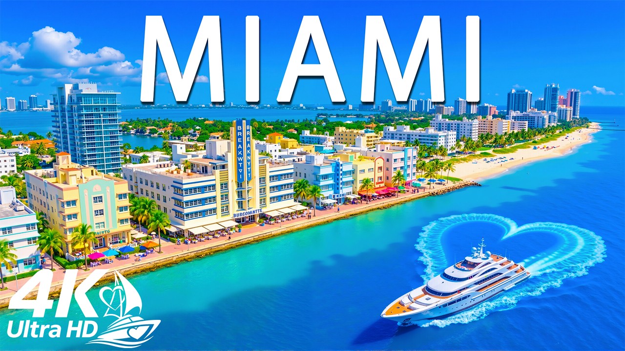 [4K] Miami 🇺🇸 South Beach, Ocean Drive & Tropical Coastal Views | Deep House 4K UHD