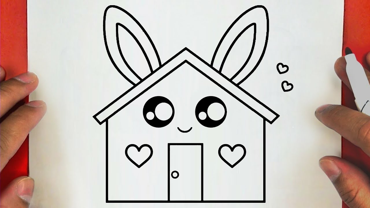 كيف ترسم منزل كيوت وسهل خطوة بخطوة / رسم سهل / تعليم الرسم للمبتدئين || Cute House Drawing