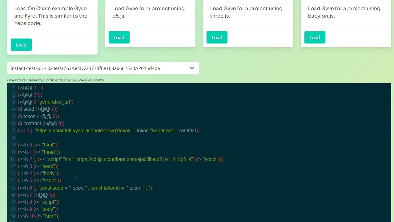 Instant NFT p5.js example