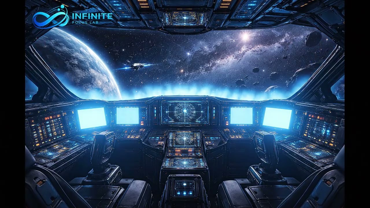 Spaceship Cockpit, Cinematic Sci-Fi Ambient Music for Focus & Deep Work (4 Hours)