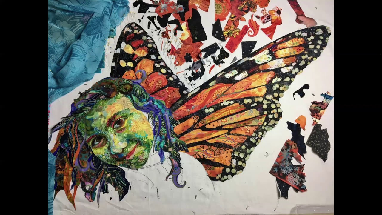 Susan Carlson Fabric Collage: Monarch Maia Slideshow