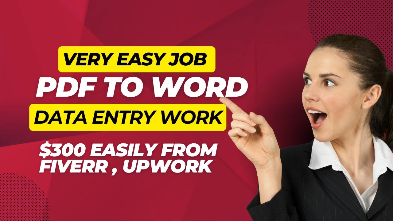 Typing Jobs  Data Entry Work from Home| Make money easily from Fiverr