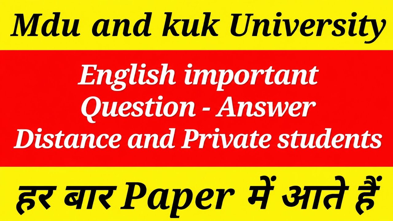 BA.1st year English important Question answer 2022 kuk and Mdu University  #englishquestionsanswers