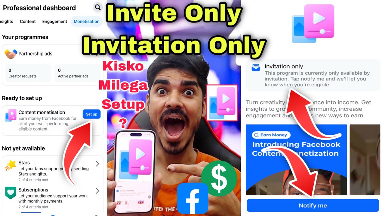 Content Monetization Invite Only 🤔 Invitation Only Content Monetization 🤑 Facebook Notify Me