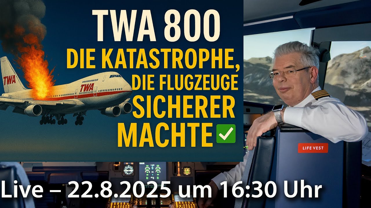 Live – 22.8.25 um 16:30 Uhr –TWA 800: Wie eine Katastrophe die Flugsicherheit für immer veränderte