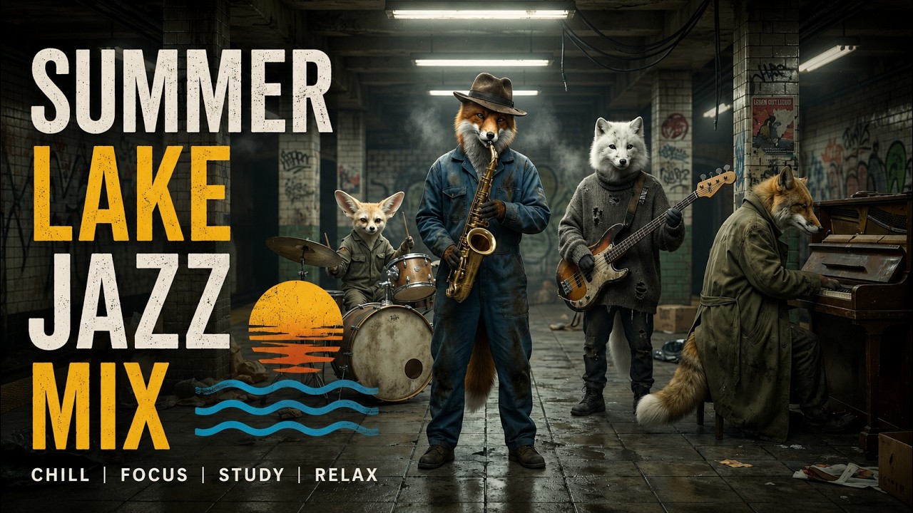 Summer Lake Jazz Mix 🌅 Chill Instrumental Music for Studying, Focus & Relaxing Vibes